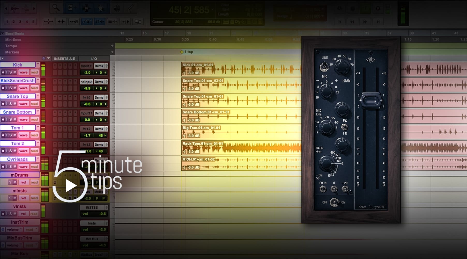 5-Min UAD Tips: Helios Type 69 Preamp and EQ